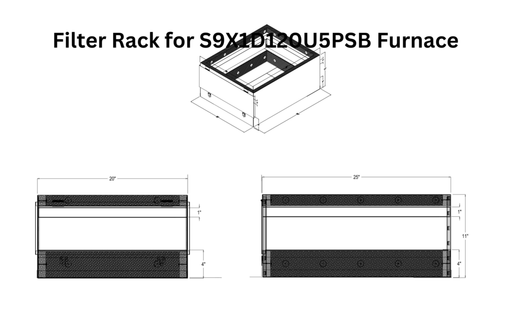 Filter Rack for S9X1D120U5PSB Furnace